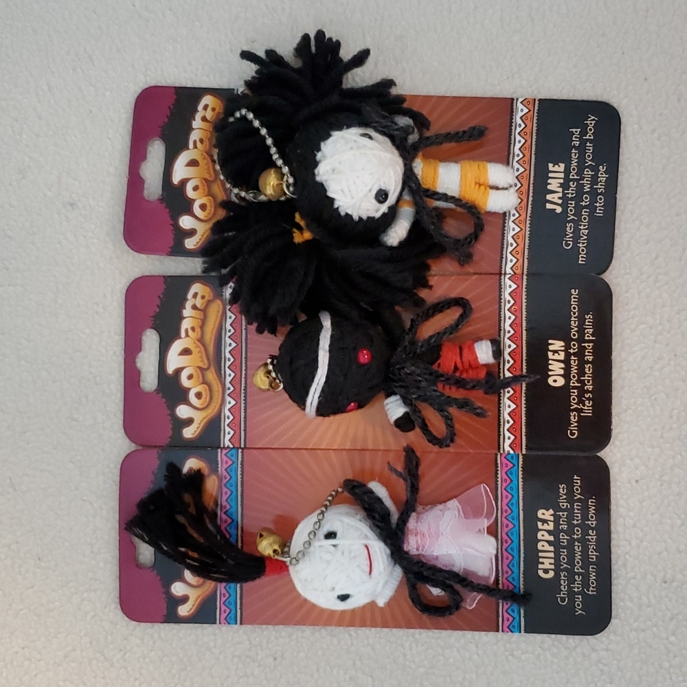 YooDara Power Tribe 3" String Dolls Chipper, Owen & Jamie